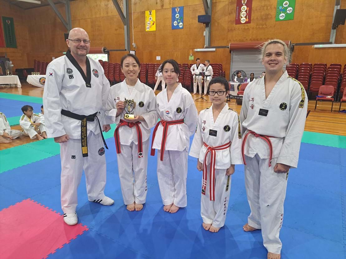 Sun Bae Korean Martial Art - Taekwondo Championship - Patterns, High Kick, Power Breaking, Roof Tiles, Kukkiwon, WT - World Taekwondo, Australia, Brisbane, Centres locations at Kenmore, Newmarket, The Gap, Middle Park, Mt Gravatt, Toowoomba, Grandmaster Bradley Tatnell. competition, white belt, yellow belt, blue belt, red belt, black belt, children, adults, male, female.