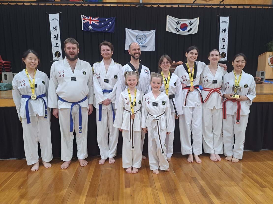 Sun Bae Korean Martial Art - Taekwondo Championship - Patterns, High Kick, Power Breaking, Roof Tiles, Kukkiwon, WT - World Taekwondo, Australia, Brisbane, Centres locations at Kenmore, Newmarket, The Gap, Middle Park, Mt Gravatt, Toowoomba, Grandmaster Bradley Tatnell. competition, white belt, yellow belt, blue belt, red belt, black belt, children, adults, male, female.