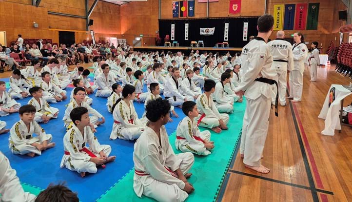 Sun Bae Korean Martial Art - Taekwondo Championship - Patterns, High Kick, Power Breaking, Roof Tiles, Kukkiwon, WT - World Taekwondo, Australia, Brisbane, Centres locations at Kenmore, Newmarket, The Gap, Middle Park, Mt Gravatt, Toowoomba, Grandmaster Bradley Tatnell. competition, white belt, yellow belt, blue belt, red belt, black belt, children, adults, male, female.