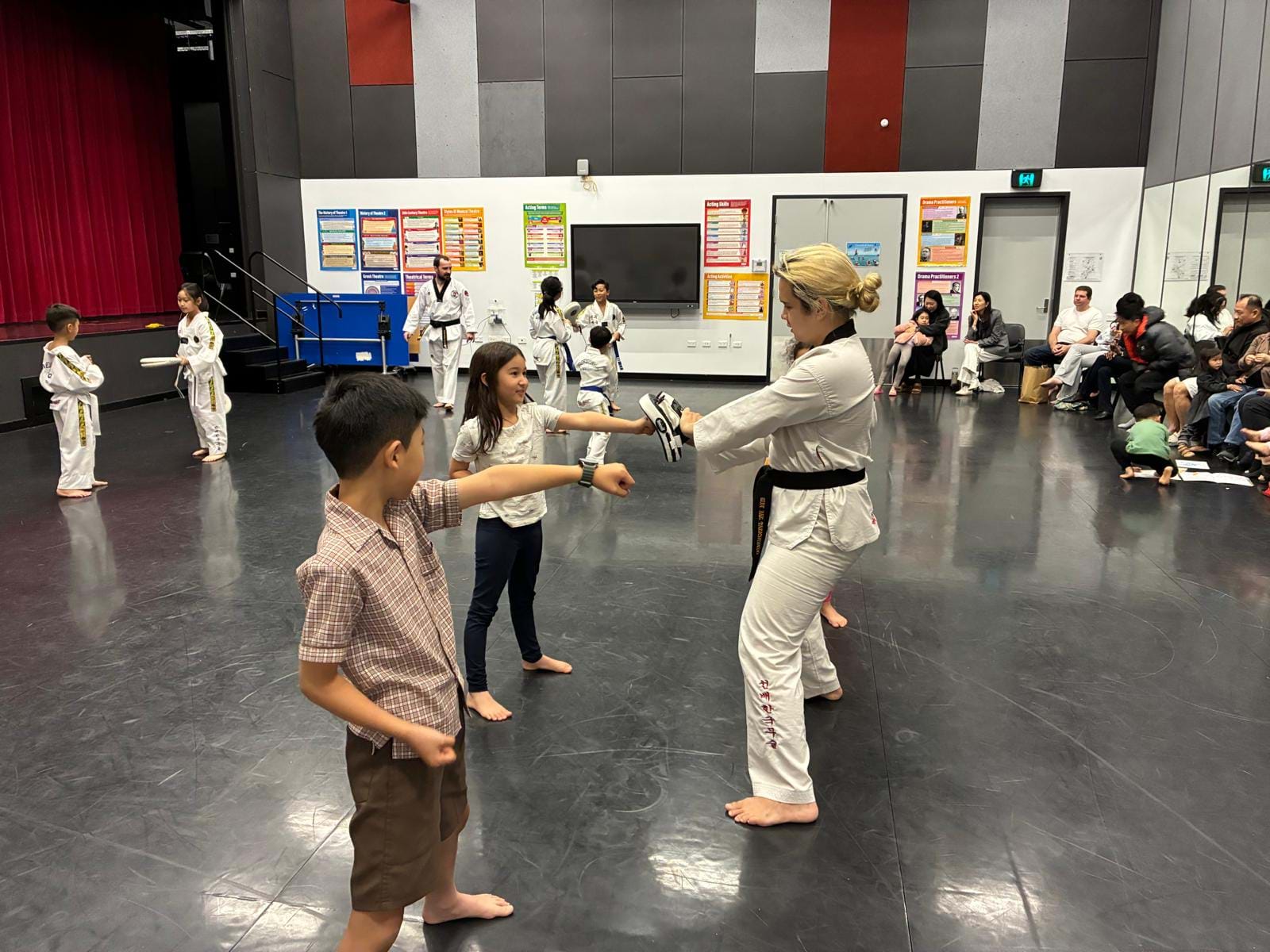 Young Students Learn to Punch at New Taekwondo Dojang Opening Night