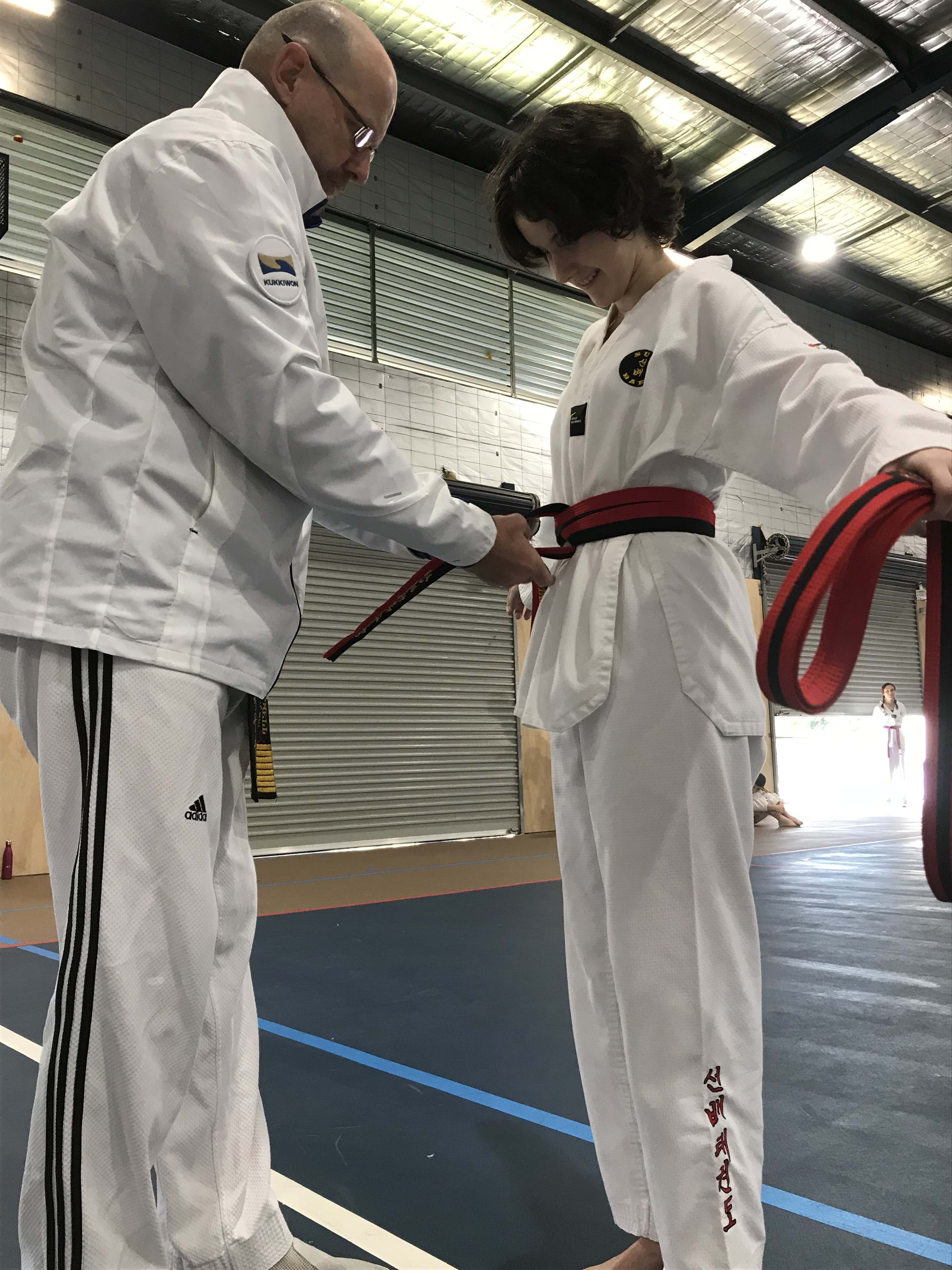Elizabeth Shoebridge passed with honours to Black Belt 27 July 2019. Elizabeth trains at Sun Bae The Gap under Instructor Ben Vickery and Instructor Nicole Vickery.