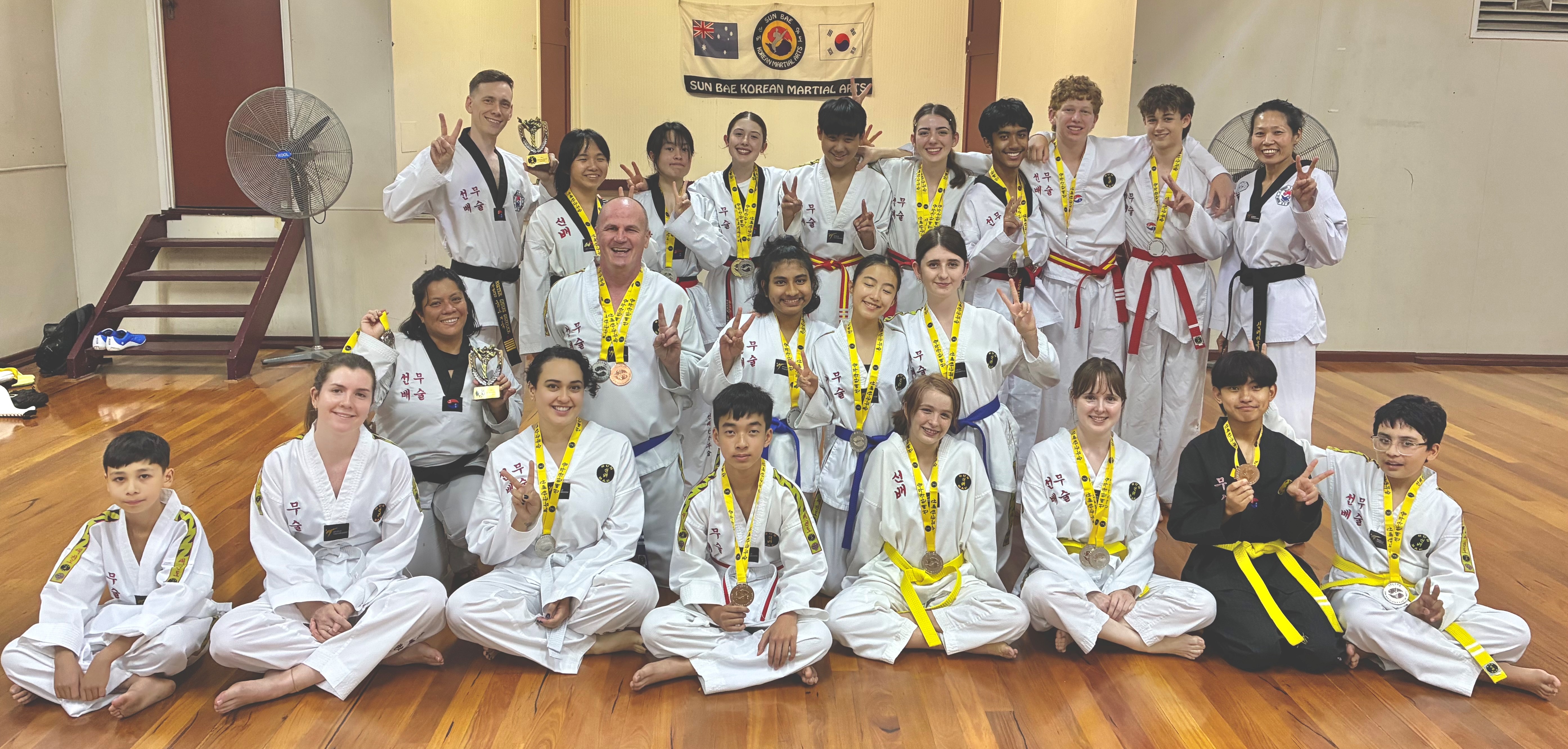 Club Champions, Team Kenmore, Sun Bae Korean Martial Art - Taekwondo Championship - Patterns, High Kick, Power Breaking, Roof Tiles, Kukkiwon, WT - World Taekwondo, Australia, Brisbane, Centres locations at Kenmore, Newmarket, The Gap, Middle Park, Mt Gravatt, Toowoomba, Grandmaster Bradley Tatnell. competition, white belt, yellow belt, blue belt, red belt, black belt, children, adults, male, female.