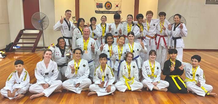 Club Champions, Team Kenmore, Sun Bae Korean Martial Art - Taekwondo Championship - Patterns, High Kick, Power Breaking, Roof Tiles, Kukkiwon, WT - World Taekwondo, Australia, Brisbane, Centres locations at Kenmore, Newmarket, The Gap, Middle Park, Mt Gravatt, Toowoomba, Grandmaster Bradley Tatnell. competition, white belt, yellow belt, blue belt, red belt, black belt, children, adults, male, female.