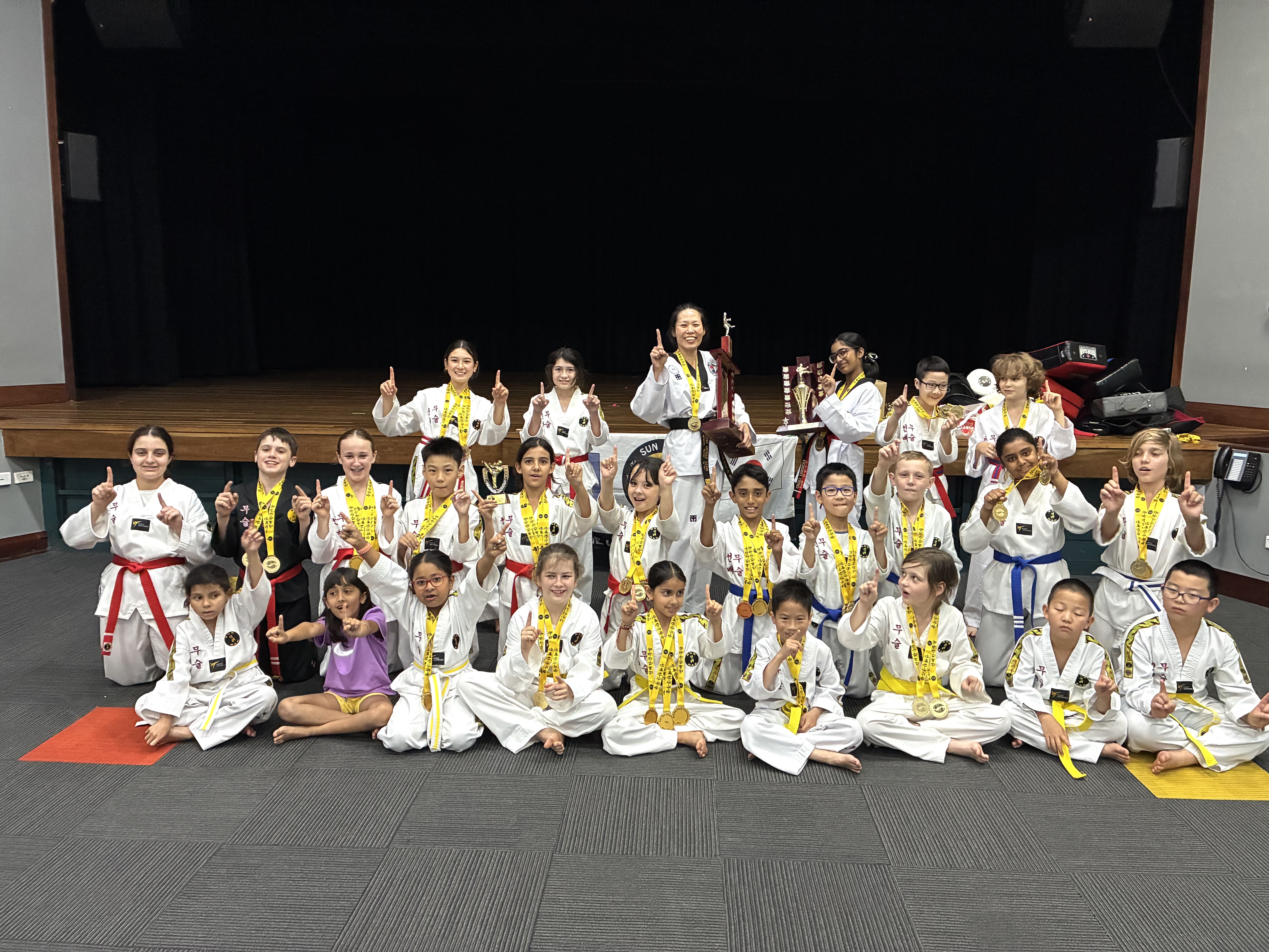 Club Champions, Team Kenmore, Sun Bae Korean Martial Art - Taekwondo Championship - Patterns, High Kick, Power Breaking, Roof Tiles, Kukkiwon, WT - World Taekwondo, Australia, Brisbane, Centres locations at Kenmore, Newmarket, The Gap, Middle Park, Mt Gravatt, Toowoomba, Grandmaster Bradley Tatnell. competition, white belt, yellow belt, blue belt, red belt, black belt, children, adults, male, female.