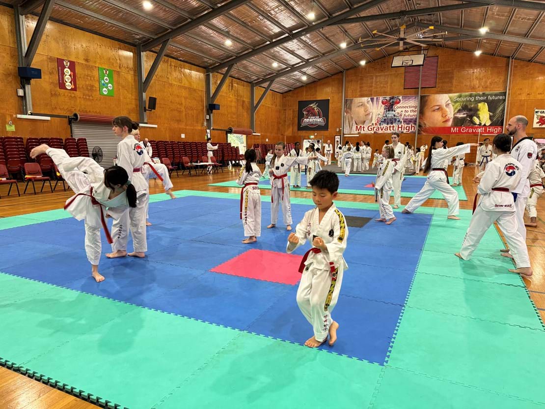 Sun Bae Korean Martial Art - Taekwondo Championship - Patterns, High Kick, Power Breaking, Roof Tiles, Kukkiwon, WT - World Taekwondo, Australia, Brisbane, Centres locations at Kenmore, Newmarket, The Gap, Middle Park, Mt Gravatt, Toowoomba, Grandmaster Bradley Tatnell. competition, white belt, yellow belt, blue belt, red belt, black belt, children, adults, male, female.