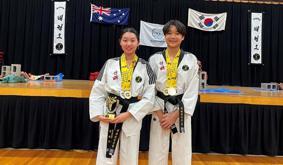 Sun Bae Korean Martial Art - Taekwondo Championship - Patterns, High Kick, Power Breaking, Roof Tiles, Kukkiwon, WT - World Taekwondo, Australia, Brisbane, Centres locations at Kenmore, Newmarket, The Gap, Middle Park, Mt Gravatt, Toowoomba, Grandmaster Bradley Tatnell. competition, white belt, yellow belt, blue belt, red belt, black belt, children, adults, male, female.