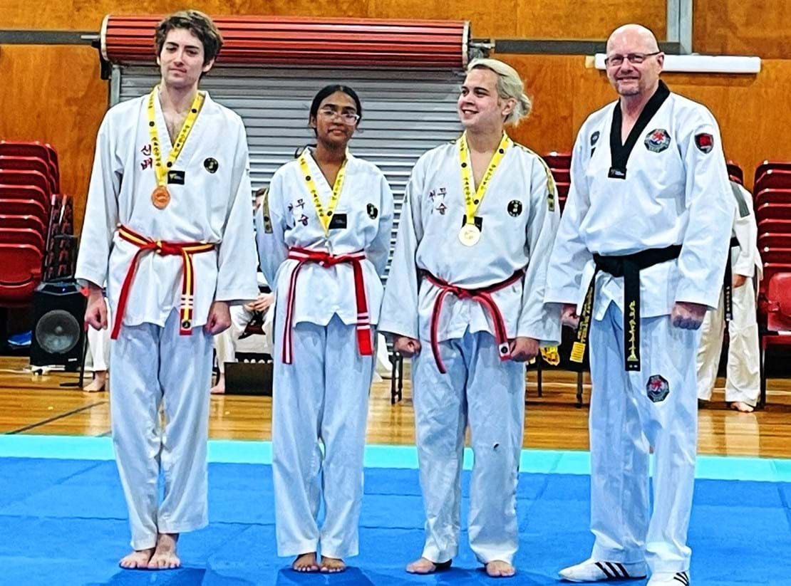 Sun Bae Korean Martial Art - Taekwondo Championship - Patterns, High Kick, Power Breaking, Roof Tiles, Kukkiwon, WT - World Taekwondo, Australia, Brisbane, Centres locations at Kenmore, Newmarket, The Gap, Middle Park, Mt Gravatt, Toowoomba, Grandmaster Bradley Tatnell. competition, white belt, yellow belt, blue belt, red belt, black belt, children, adults, male, female.