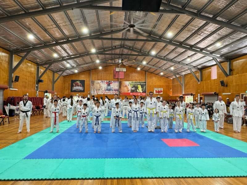 Sun Bae Korean Martial Art - Taekwondo Championship - Patterns, High Kick, Power Breaking, Roof Tiles, Kukkiwon, WT - World Taekwondo, Australia, Brisbane, Centres locations at Kenmore, Newmarket, The Gap, Middle Park, Mt Gravatt, Toowoomba, Grandmaster Bradley Tatnell. competition, white belt, yellow belt, blue belt, red belt, black belt, children, adults, male, female.
