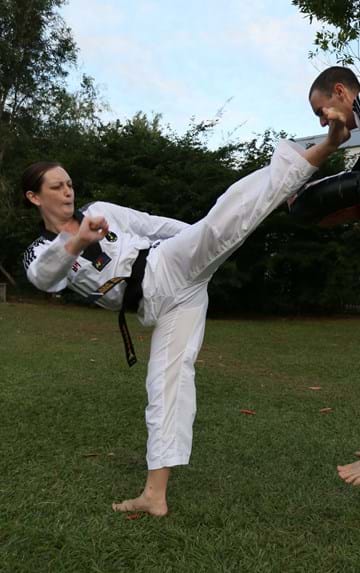 Coach at Sun Bae Korean Martial Arts Instructor Nicole Vickery Taekwondo Hapkido Kumdo 